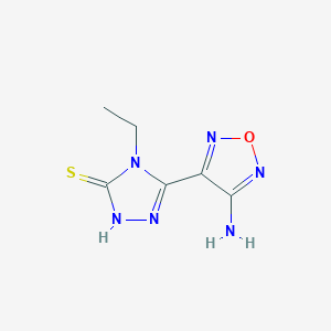 molecular formula C6H8N6OS B2781642 5-(4-amino-1,2,5-oxadiazol-3-yl)-4-ethyl-4H-1,2,4-triazole-3-thiol CAS No. 878431-19-7