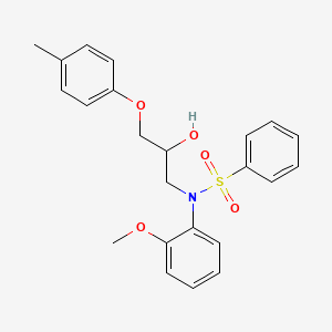 molecular formula C23H25NO5S B2781649 N-[2-hydroxy-3-(4-methylphenoxy)propyl]-N-(2-methoxyphenyl)benzenesulfonamide CAS No. 694462-06-1