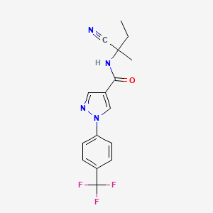 molecular formula C16H15F3N4O B2781654 N-(2-Cyanobutan-2-yl)-1-[4-(trifluoromethyl)phenyl]pyrazole-4-carboxamide CAS No. 2418682-73-0