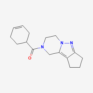 molecular formula C16H21N3O B2781656 cyclohex-3-en-1-yl(3,4,8,9-tetrahydro-1H-cyclopenta[3,4]pyrazolo[1,5-a]pyrazin-2(7H)-yl)methanone CAS No. 2034509-75-4