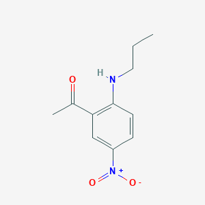 molecular formula C11H14N2O3 B2781658 1-[5-Nitro-2-(propylamino)phenyl]ethanone CAS No. 2154421-48-2