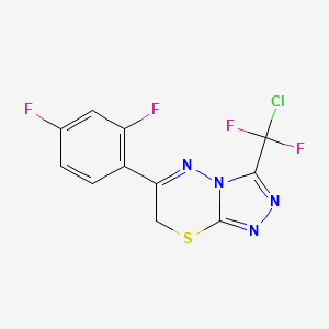 molecular formula C11H5ClF4N4S B2781669 3-[chloro(difluoro)methyl]-6-(2,4-difluorophenyl)-7H-[1,2,4]triazolo[3,4-b][1,3,4]thiadiazine CAS No. 832739-42-1
