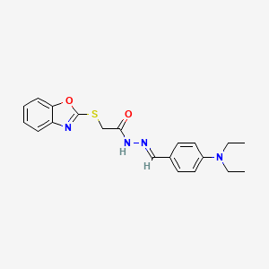 molecular formula C20H22N4O2S B2781672 (E)-2-(benzo[d]oxazol-2-ylthio)-N'-(4-(diethylamino)benzylidene)acetohydrazide CAS No. 326887-02-9