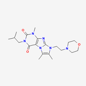 molecular formula C20H30N6O3 B2781675 3-isobutyl-1,6,7-trimethyl-8-(2-morpholinoethyl)-1H-imidazo[2,1-f]purine-2,4(3H,8H)-dione CAS No. 921112-60-9