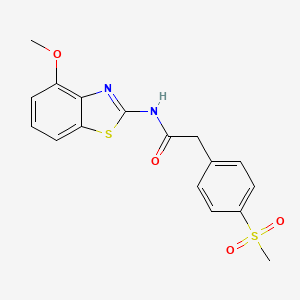 molecular formula C17H16N2O4S2 B2781677 N-(4-methoxybenzo[d]thiazol-2-yl)-2-(4-(methylsulfonyl)phenyl)acetamide CAS No. 942008-20-0