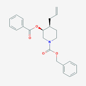 molecular formula C23H25NO4 B2781687 cis-Benzyl 4-allyl-3-(benzoyloxy)piperidine-1-carboxylate CAS No. 354155-07-0