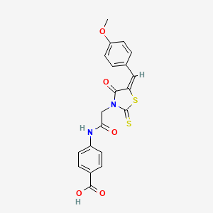 B2781714 (E)-4-(2-(5-(4-methoxybenzylidene)-4-oxo-2-thioxothiazolidin-3-yl)acetamido)benzoic acid CAS No. 303026-03-1