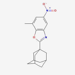molecular formula C18H20N2O3 B2781716 7-甲基-5-硝基-2-[(3s,5s,7s)-三环[3.3.1.1~3,7~]癸-1-基]-1,3-苯并噁唑 CAS No. 1983695-08-4