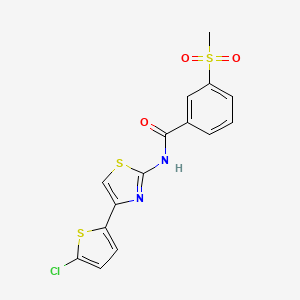 molecular formula C15H11ClN2O3S3 B2781722 N-(4-(5-氯噻吩-2-基)噻唑-2-基)-3-(甲磺基)苯甲酰胺 CAS No. 896285-75-9