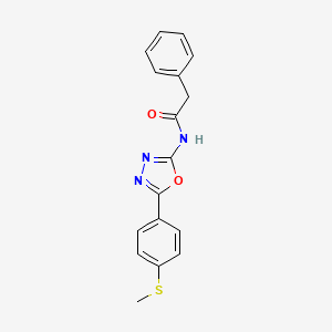 molecular formula C17H15N3O2S B2781730 N-[5-(4-甲基硫基苯基)-1,3,4-噁二唑-2-基]-2-苯乙酰胺 CAS No. 886919-54-6