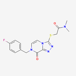 molecular formula C16H16FN5O2S B2781738 2-({7-[(4-氟苯基)甲基]-8-氧代-7H,8H-[1,2,4]三唑[4,3-a]吡嗪-3-基}硫基)-N,N-二甲基乙酰胺 CAS No. 1251670-32-2