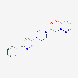 molecular formula C21H22N6O2 B2781744 2-(2-oxo-2-(4-(6-(o-tolyl)pyridazin-3-yl)piperazin-1-yl)ethyl)pyridazin-3(2H)-one CAS No. 1207010-26-1