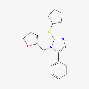 molecular formula C19H20N2OS B2781746 2-(cyclopentylthio)-1-(furan-2-ylmethyl)-5-phenyl-1H-imidazole CAS No. 1206986-44-8
