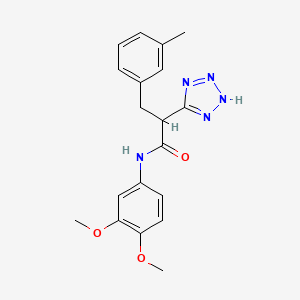 molecular formula C19H21N5O3 B2781753 N-(3,4-dimethoxyphenyl)-3-(3-methylphenyl)-2-(2H-tetrazol-5-yl)propanamide CAS No. 483993-99-3