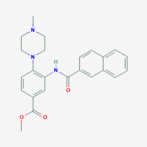 molecular formula C24H25N3O3 B278176 Methyl 4-(4-methyl-1-piperazinyl)-3-(2-naphthoylamino)benzoate 