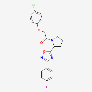 B2781779 5-{1-[(4-Chlorophenoxy)acetyl]pyrrolidin-2-yl}-3-(4-fluorophenyl)-1,2,4-oxadiazole CAS No. 1046233-21-9