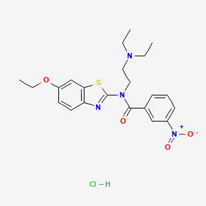 molecular formula C22H27ClN4O4S B2781802 N-(2-(二乙基氨基)乙基)-N-(6-乙氧苯并[d]噻唑-2-基)-3-硝基苯甲酰胺盐酸盐 CAS No. 1052536-20-5