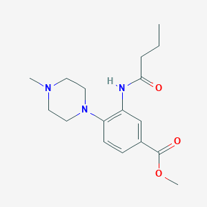 molecular formula C17H25N3O3 B278182 Methyl 3-(butyrylamino)-4-(4-methyl-1-piperazinyl)benzoate 