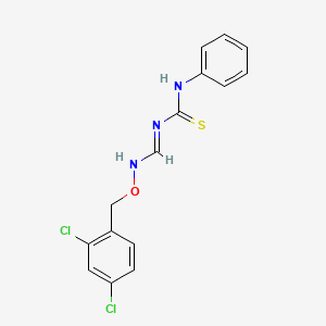 molecular formula C15H13Cl2N3OS B2781830 3-[(1Z)-{[(2,4-dichlorophenyl)methoxy]imino}methyl]-1-phenylthiourea CAS No. 338976-92-4