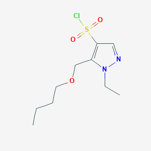 molecular formula C10H17ClN2O3S B2781831 5-(butoxymethyl)-1-ethyl-1H-pyrazole-4-sulfonyl chloride CAS No. 1856032-42-2