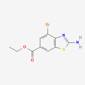 molecular formula C10H9BrN2O2S B2781832 Ethyl 2-amino-4-bromo-1,3-benzothiazole-6-carboxylate CAS No. 18330-68-2