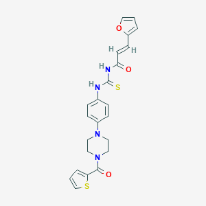 molecular formula C23H22N4O3S2 B278184 N-[3-(2-furyl)acryloyl]-N'-{4-[4-(2-thienylcarbonyl)-1-piperazinyl]phenyl}thiourea 