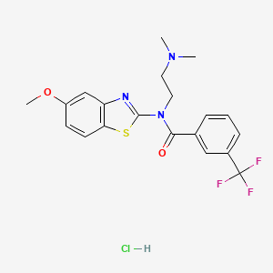 molecular formula C20H21ClF3N3O2S B2781849 N-(2-(二甲基氨基)乙基)-N-(5-甲氧基苯并[d]噻唑-2-基)-3-(三氟甲基)苯甲酰胺盐酸盐 CAS No. 1216781-98-4