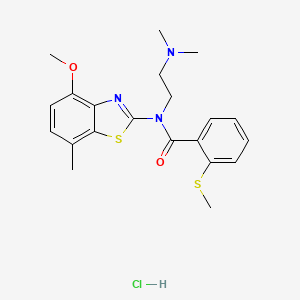 B2781868 N-(2-(dimethylamino)ethyl)-N-(4-methoxy-7-methylbenzo[d]thiazol-2-yl)-2-(methylthio)benzamide hydrochloride CAS No. 1323305-19-6