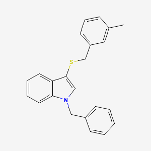 molecular formula C23H21NS B2781882 1-benzyl-3-((3-methylbenzyl)thio)-1H-indole CAS No. 681273-37-0