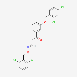 molecular formula C23H17Cl4NO3 B2781886 3-{3-[(2,4-dichlorobenzyl)oxy]phenyl}-3-oxopropanal O-(2,6-dichlorobenzyl)oxime CAS No. 478047-02-8