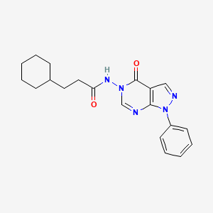 3-cyclohexyl-N-(4-oxo-1-phenyl-1H-pyrazolo[3,4-d]pyrimidin-5(4H)-yl)propanamide
