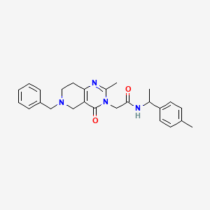 2-(6-benzyl-2-methyl-4-oxo-5,6,7,8-tetrahydropyrido[4,3-d]pyrimidin-3(4H)-yl)-N-(1-(p-tolyl)ethyl)acetamide