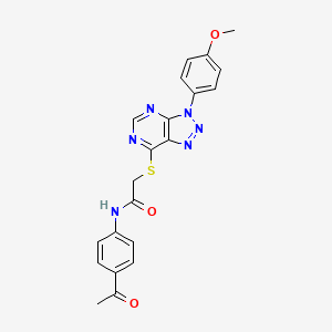 molecular formula C21H18N6O3S B2781908 N-(4-acetylphenyl)-2-((3-(4-methoxyphenyl)-3H-[1,2,3]triazolo[4,5-d]pyrimidin-7-yl)thio)acetamide CAS No. 863500-56-5