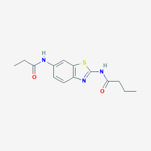 N-[6-(propionylamino)-1,3-benzothiazol-2-yl]butanamide