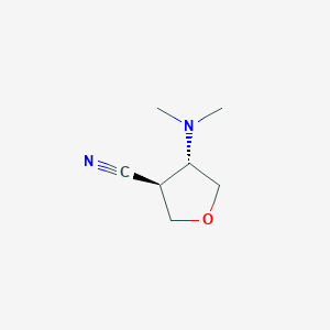 molecular formula C7H12N2O B2781943 Rel-(3R,4S)-4-(dimethylamino)tetrahydrofuran-3-carbonitrile CAS No. 2241130-04-9