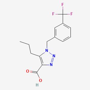 molecular formula C14H14F3N3O2 B2781971 5-丙基-1-[3-(三氟甲基)苯甲基]-1H-1,2,3-三唑-4-羧酸 CAS No. 1338674-13-7