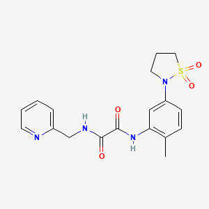 molecular formula C18H20N4O4S B2781977 N1-(5-(1,1-dioxidoisothiazolidin-2-yl)-2-methylphenyl)-N2-(pyridin-2-ylmethyl)oxalamide CAS No. 1027740-35-7