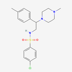 molecular formula C20H26ClN3O2S B2781984 4-chloro-N-(2-(4-methylpiperazin-1-yl)-2-(p-tolyl)ethyl)benzenesulfonamide CAS No. 898432-03-6
