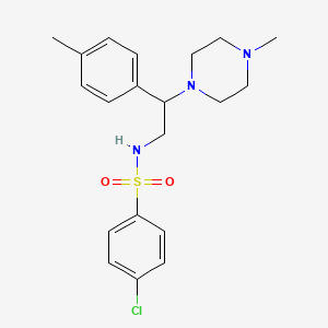 molecular formula C20H26ClN3O2S B2781984 4-氯-N-(2-(4-甲基哌啶-1-基)-2-(对甲苯基)乙基)苯磺酰胺 CAS No. 898432-03-6