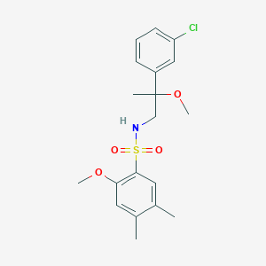molecular formula C19H24ClNO4S B2781988 N-(2-(3-氯苯基)-2-甲氧基丙基)-2-甲氧基-4,5-二甲基苯磺酰胺 CAS No. 1798486-95-9