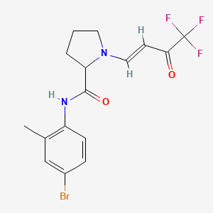 molecular formula C16H16BrF3N2O2 B2781990 (E)-N-(4-bromo-2-methylphenyl)-1-(4,4,4-trifluoro-3-oxobut-1-en-1-yl)pyrrolidine-2-carboxamide CAS No. 1009727-29-0