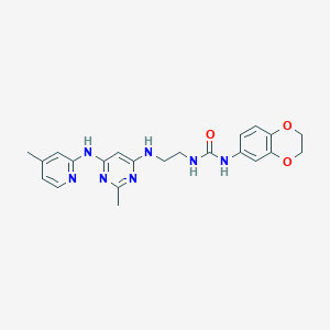 1-(2,3-Dihydrobenzo[b][1,4]dioxin-6-yl)-3-(2-((2-methyl-6-((4-methylpyridin-2-yl)amino)pyrimidin-4-yl)amino)ethyl)urea
