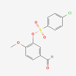 molecular formula C14H11ClO5S B2781995 5-甲酰基-2-甲氧基苯基-4-氯苯磺酸酯 CAS No. 431937-40-5