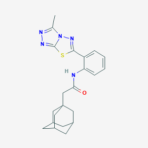 molecular formula C22H25N5OS B278200 2-(1-adamantyl)-N-[2-(3-methyl[1,2,4]triazolo[3,4-b][1,3,4]thiadiazol-6-yl)phenyl]acetamide 