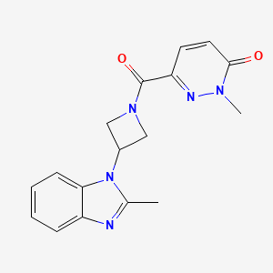 2-Methyl-6-[3-(2-methylbenzimidazol-1-yl)azetidine-1-carbonyl]pyridazin-3-one