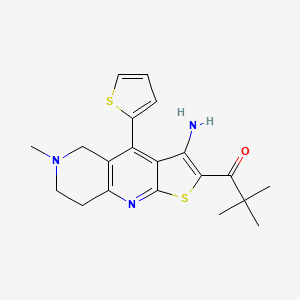 1-[3-Amino-6-methyl-4-(2-thienyl)-5,6,7,8-tetrahydrothieno[2,3-b][1,6]naphthyridin-2-yl]-2,2-dimethyl-1-propanone