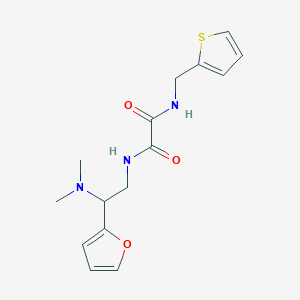 molecular formula C15H19N3O3S B2782012 N1-(2-(二甲胺)-2-(呋喃-2-基)乙基)-N2-(噻吩-2-基甲基)草酰胺 CAS No. 942011-85-0