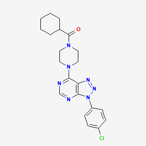 (4-(3-(4-chlorophenyl)-3H-[1,2,3]triazolo[4,5-d]pyrimidin-7-yl)piperazin-1-yl)(cyclohexyl)methanone