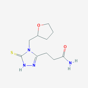 molecular formula C10H16N4O2S B2782014 3-[4-(oxolan-2-ylmethyl)-5-sulfanyl-4H-1,2,4-triazol-3-yl]propanamide CAS No. 929972-45-2