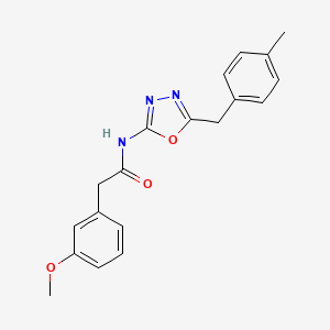 molecular formula C19H19N3O3 B2782024 2-(3-methoxyphenyl)-N-(5-(4-methylbenzyl)-1,3,4-oxadiazol-2-yl)acetamide CAS No. 1170653-45-8